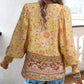 💖2025 New Products💖Women's Fashion Printed v-Neck Long Sleeve Shirt