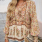 💖2025 New Products💖Women's Fashion Printed v-Neck Long Sleeve Shirt