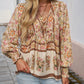 💖2025 New Products💖Women's Fashion Printed v-Neck Long Sleeve Shirt