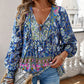 💖2025 New Products💖Women's Fashion Printed v-Neck Long Sleeve Shirt