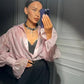 Women's Solid Color Sheer Flared Sleeve Shirt