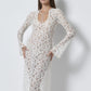 🌸Spring Specials💐 Elegant U-Neck Floral Lace Sheer Midi Dress