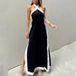 🎁50% OFF!🎁Women's Backless Halter Neck Split Maxi Dress – Effortless Elegance Awaits!