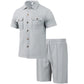 Men's Short-Sleeved Shirts ＆ Short Pants 2-Piece Set