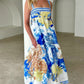 Women's Elegant Floral Print Maxi Dress with Pockets