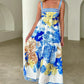 Women's Elegant Floral Print Maxi Dress with Pockets