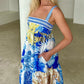 Women's Elegant Floral Print Maxi Dress with Pockets