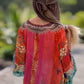 Asymmetric women's dress with V-neck and loose cut