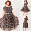 🔥2025 New-🌸Flowy Floral Dress with Delicate White Belt