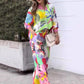 Women's Vibrant Print Two-Piece Set