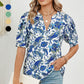 Women's Summer V-Neck Printed Top