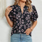 Women's Summer V-Neck Printed Top