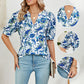 Women's Summer V-Neck Printed Top