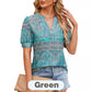 Women's Summer V-Neck Printed Top