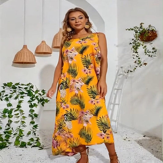 Women’s Printed Yellow Tank Sundress