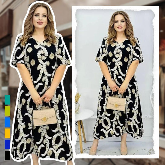 Women’s Elegant V-neck Short-sleeve Dress