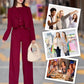 🎉2025 New Products Hot Sale✨Women's Lapel Cropped Top & High Waist Pants Set