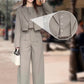 🎉2025 New Products Hot Sale✨Women's Lapel Cropped Top & High Waist Pants Set