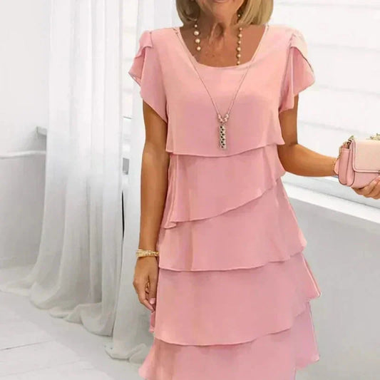 🔥HOT SALE 49% OFF🔥Women's Casual Wave Cut Ruffle Dress