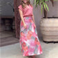 Women’s Elegant Casual Lapel V-neck Top and Skirt 2-piece Set