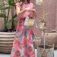 Women’s Elegant Casual Lapel V-neck Top and Skirt 2-piece Set
