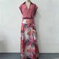 Women’s Elegant Casual Lapel V-neck Top and Skirt 2-piece Set
