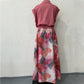 Women’s Elegant Casual Lapel V-neck Top and Skirt 2-piece Set