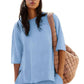 Women's Casual Slit Top & Shorts 2-Piece Set
