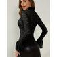 Sexy Slim Lace Flared Sleeve Top For Women