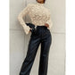 Sexy Slim Lace Flared Sleeve Top For Women
