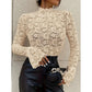 Sexy Slim Lace Flared Sleeve Top For Women