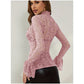 Sexy Slim Lace Flared Sleeve Top For Women