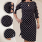 Women's Polka Dot Cutout Sleeve Knee-Length Dress
