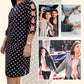 Women's Polka Dot Cutout Sleeve Knee-Length Dress
