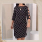 Women's Polka Dot Cutout Sleeve Knee-Length Dress