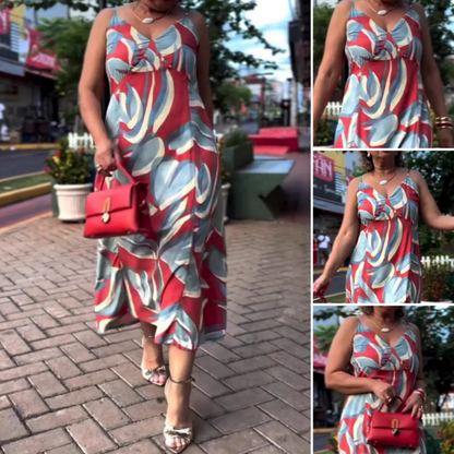 🎁50% OFF!🎁 Limited-Time Sale on Women's Casual Printed Spaghetti Strap Dress – Shop Now!💖
