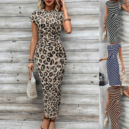 💃Women's Striped Tie Waist Dress