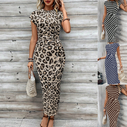 💃Women's Striped Tie Waist Dress