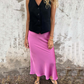 Women's Luxury Glossy Solid Color Skirt