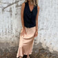 Women's Luxury Glossy Solid Color Skirt