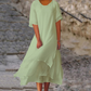 Women's Round Neck Irregular Hem Midi Dresses