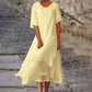 Women's Round Neck Irregular Hem Midi Dresses
