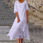 Women's Round Neck Irregular Hem Midi Dresses