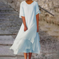 Women's Round Neck Irregular Hem Midi Dresses
