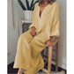 Women Summer Cotton Linen Large Swing Loose Dress