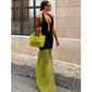 Modern Contrast Cut-Out Neckline Dress