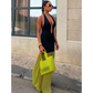 Modern Contrast Cut-Out Neckline Dress