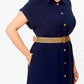 🍃Women's Solid Color Casual Button-Down Dress