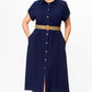 🍃Women's Solid Color Casual Button-Down Dress
