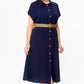 🍃Women's Solid Color Casual Button-Down Dress